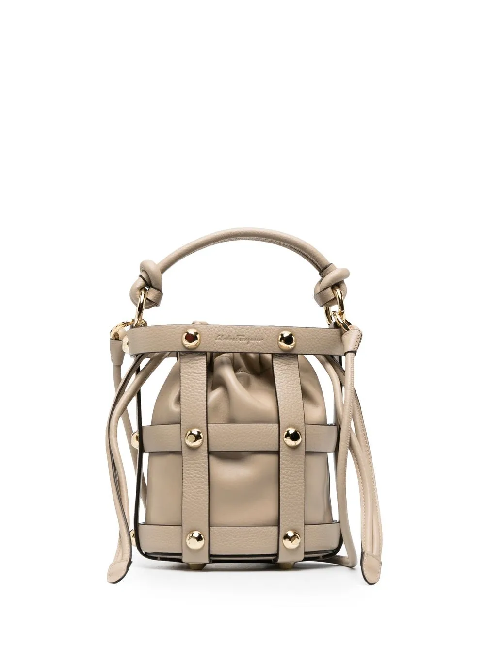 

Ferragamo Cage leather bucket bag - Neutrals