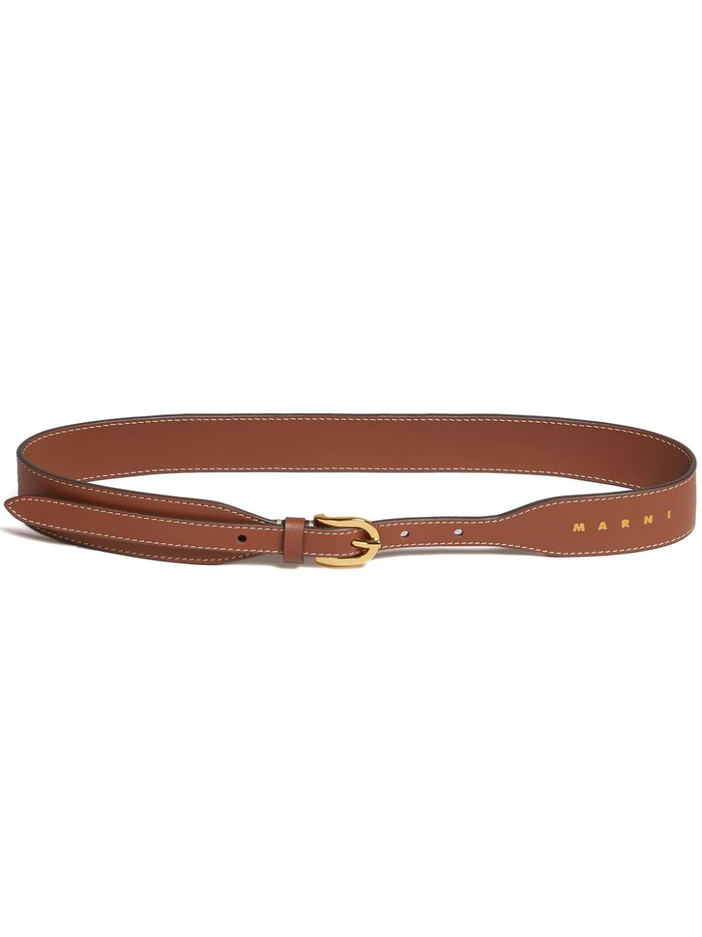 Marni logo-print leather belt Women