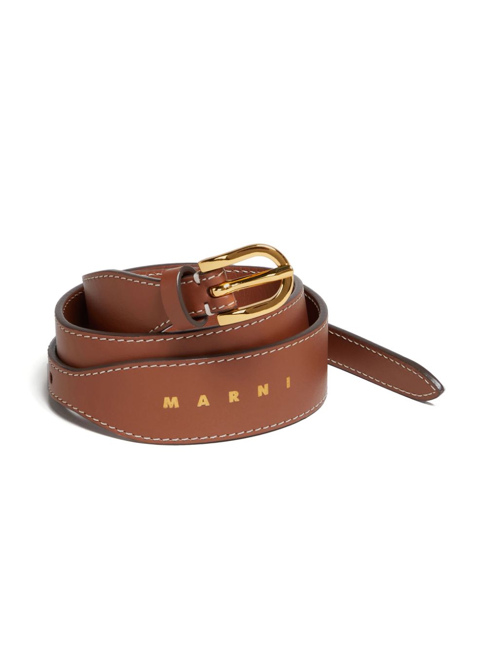 Marni logo-print leather belt Women