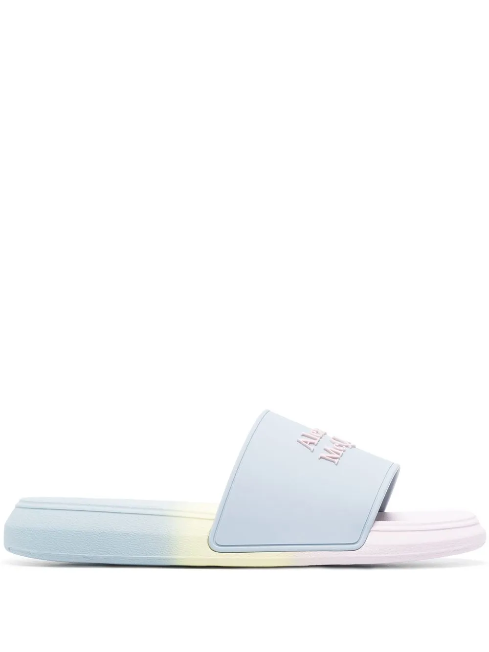 Alexander Mcqueen Logo-patch Open-toe Slides In Pastel