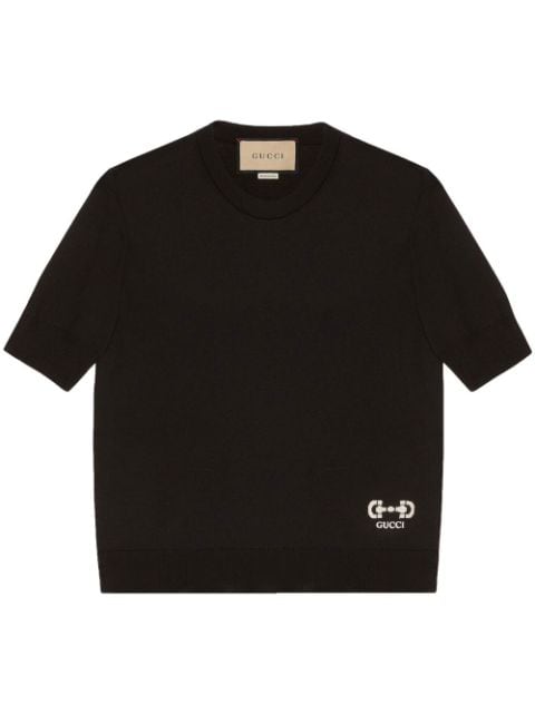 Gucci horsebit logo-knit T-shirt