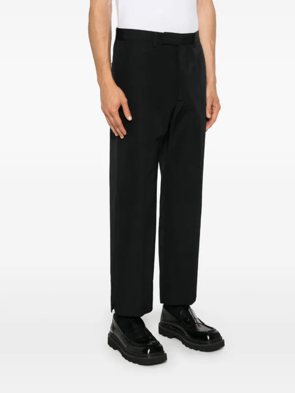 Gucci Cropped Textured Chino Trousers | Black | FARFETCH MY