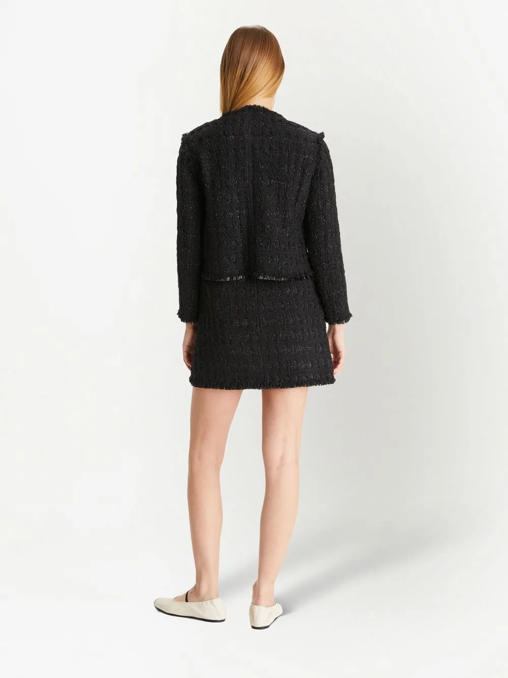 Tory Burch Tinsel Tweed Jacket In Black
