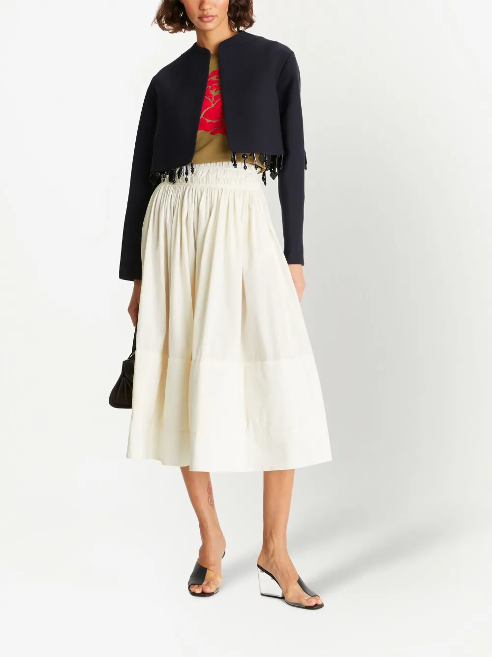 Tory Burch pleated midi skirt - Neutrals