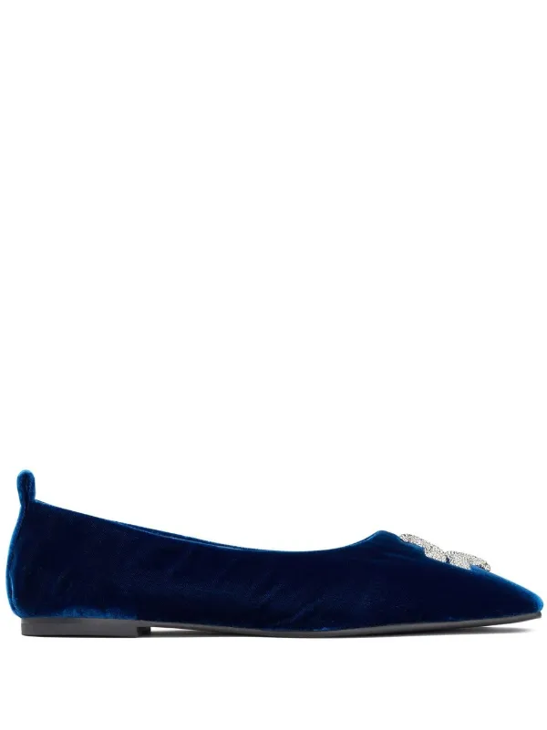 Tory burch blue online suede flats