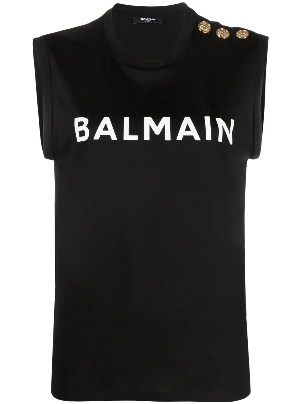 

Balmain logo-print cap-sleeve T-shirt - Black