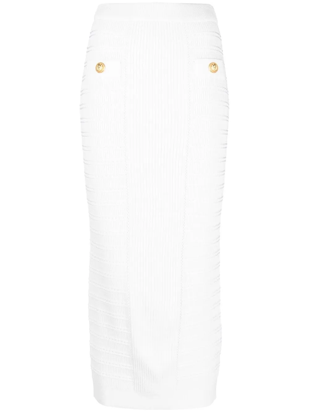 

Balmain knitted pencil midi skirt - White