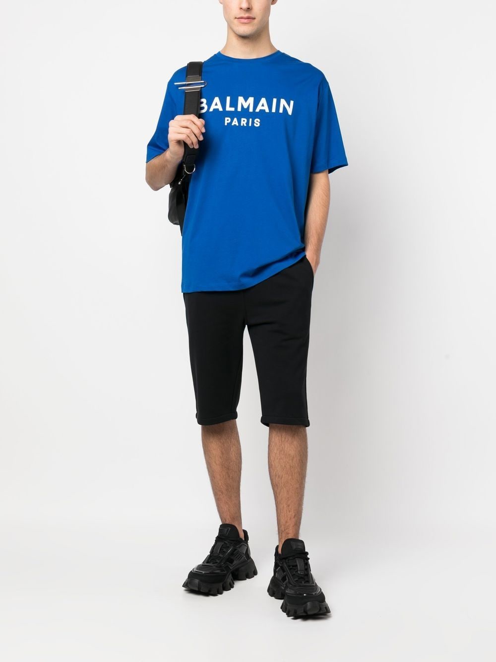 Balmain T-shirt met logoprint - Blauw