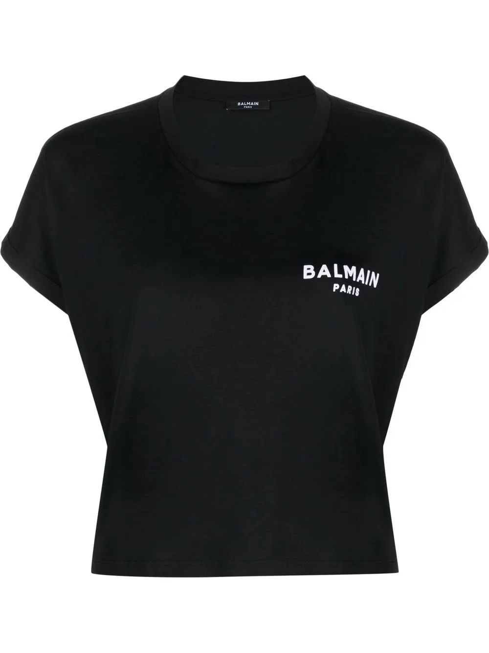 

Balmain logo-print cropped T-shirt - Black