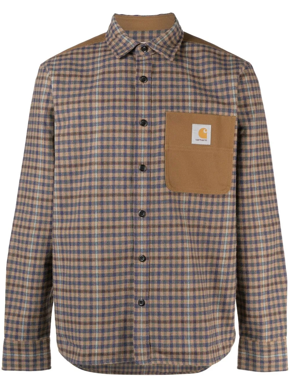 

Carhartt WIP Asher logo-patch check shirt - Neutrals