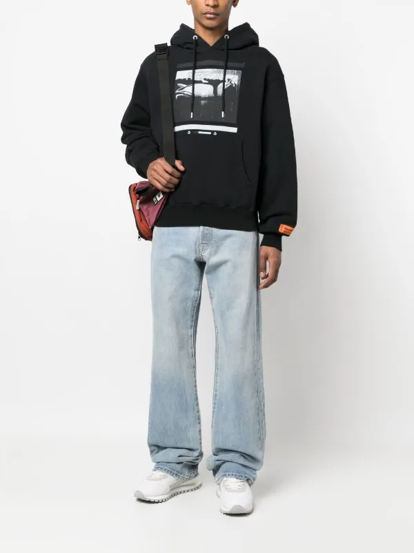 Heron Preston Heron graphic-print Hoodie | Black | FARFETCH