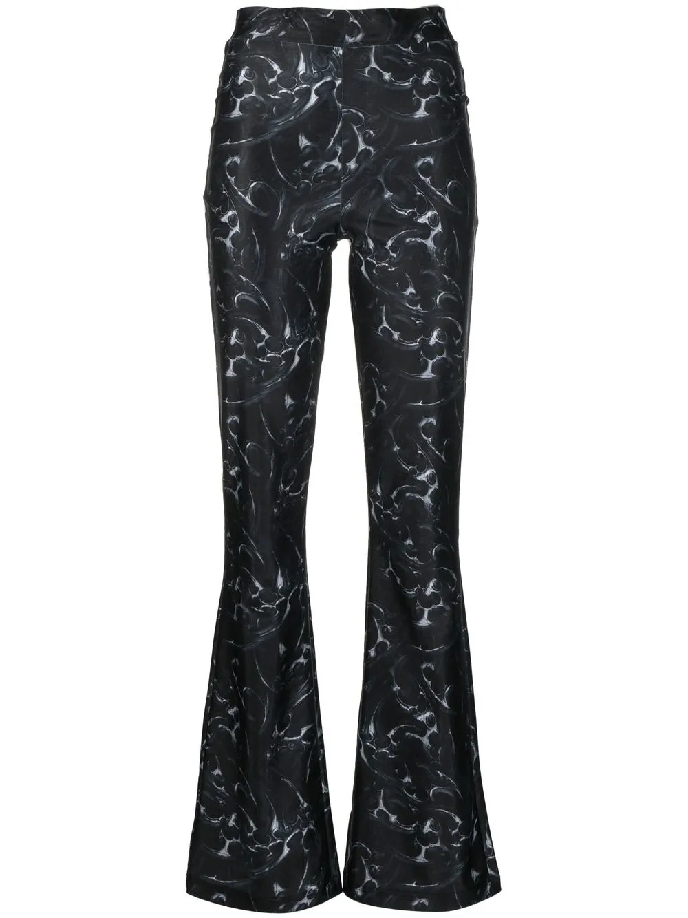 

Han Kjøbenhavn flared graphic-print trousers - Black