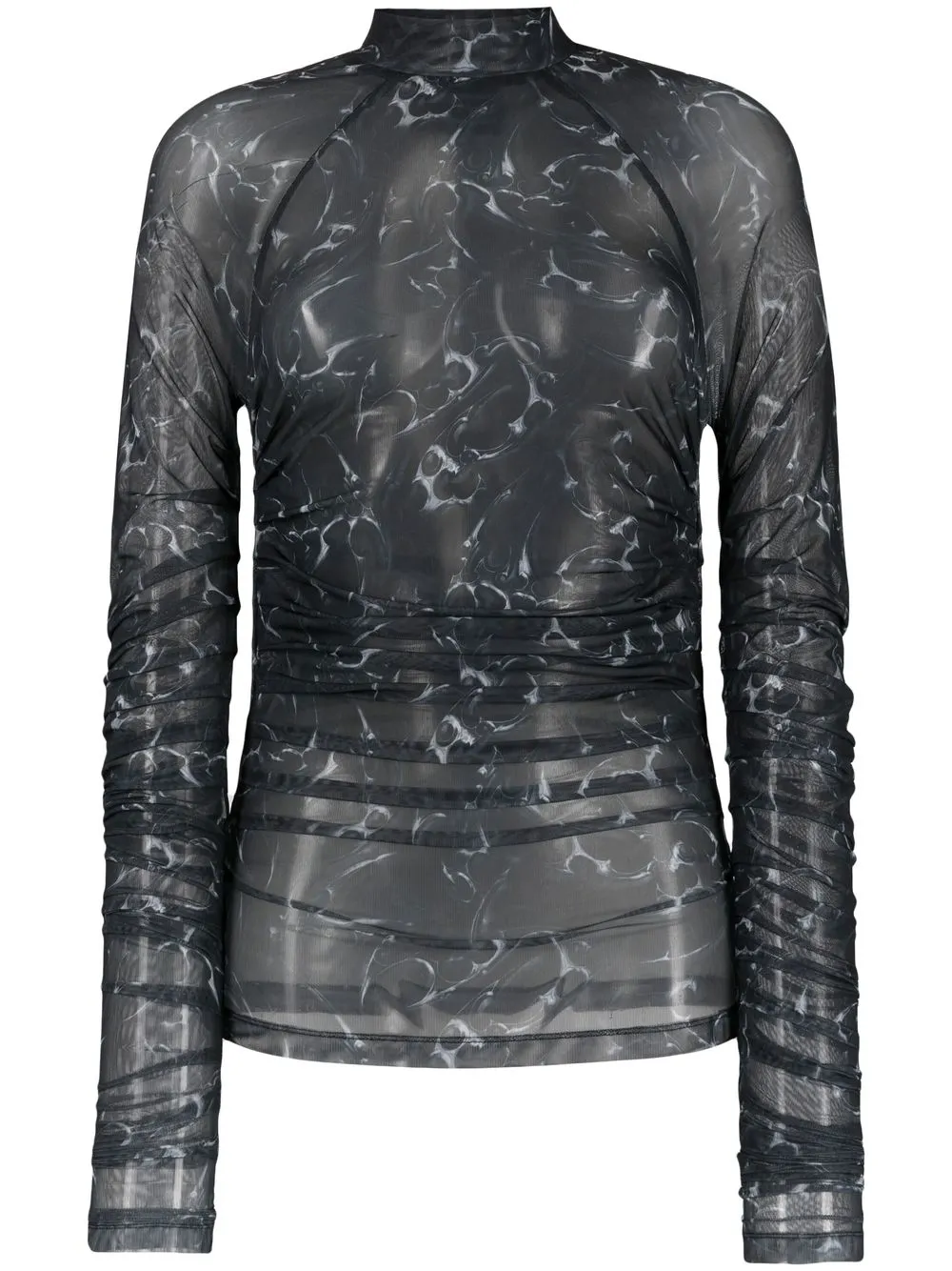 

Han Kjøbenhavn abstract-print mesh top - Grey