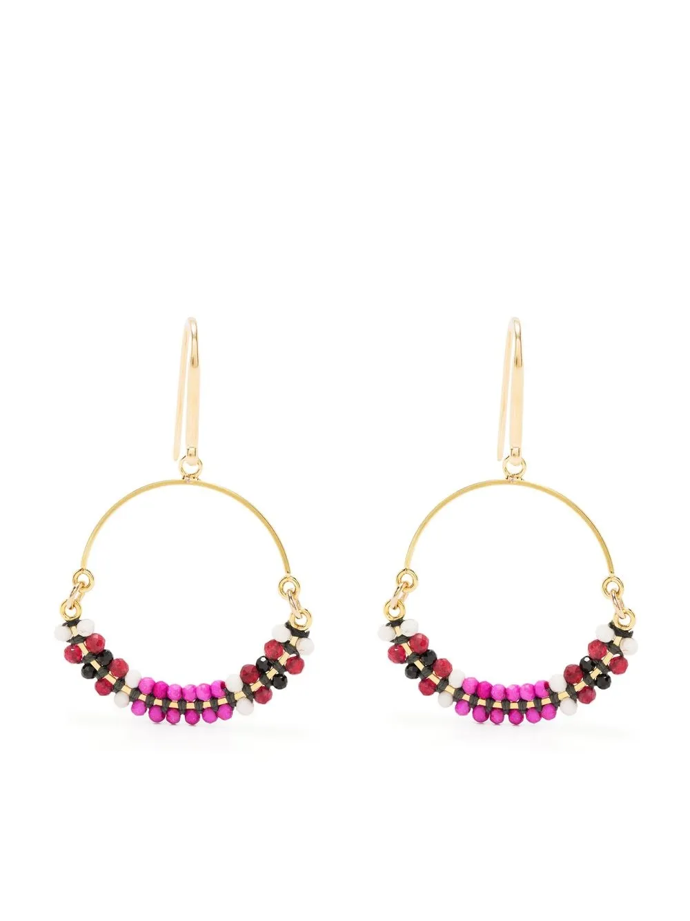 

Isabel Marant drop bead hoop earrings - Pink