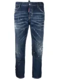 DSQUARED2 low-rise paint-splatter jeans - Blue