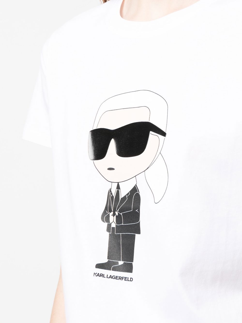 Shop Karl Lagerfeld Ikonik Organic-cotton T-shirt In White