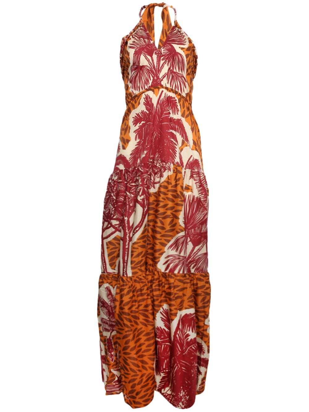 Johanna Ortiz Ritos De Duelo Palm-tree Dress In Red | ModeSens