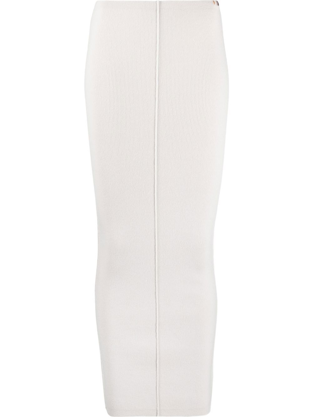 

extreme cashmere ribbed-knit bodycon skirt - White