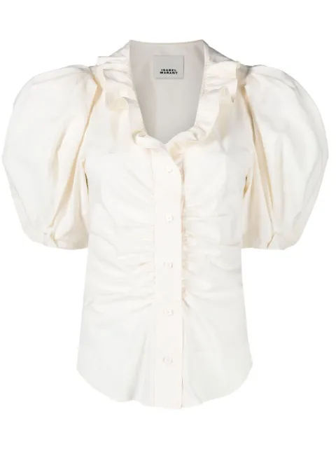 ISABEL MARANT ruffle-neck ruched blouse