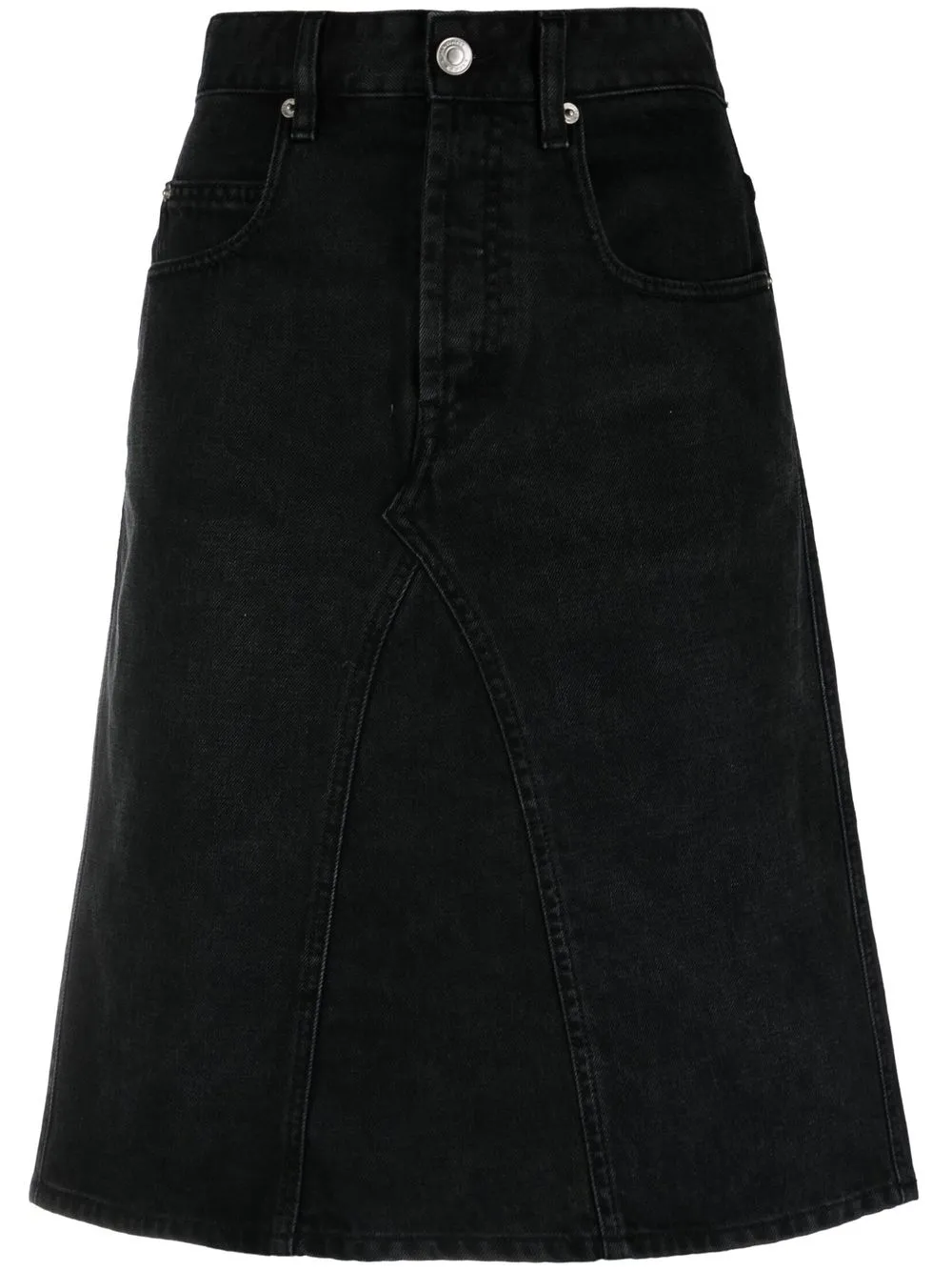 Isabel Marant Étoile Fiali A-line Denim Midi Skirt In Black