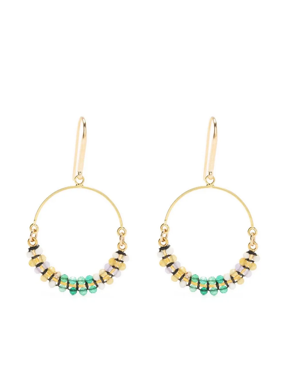 

Isabel Marant bead hoop drop earrings - Gold