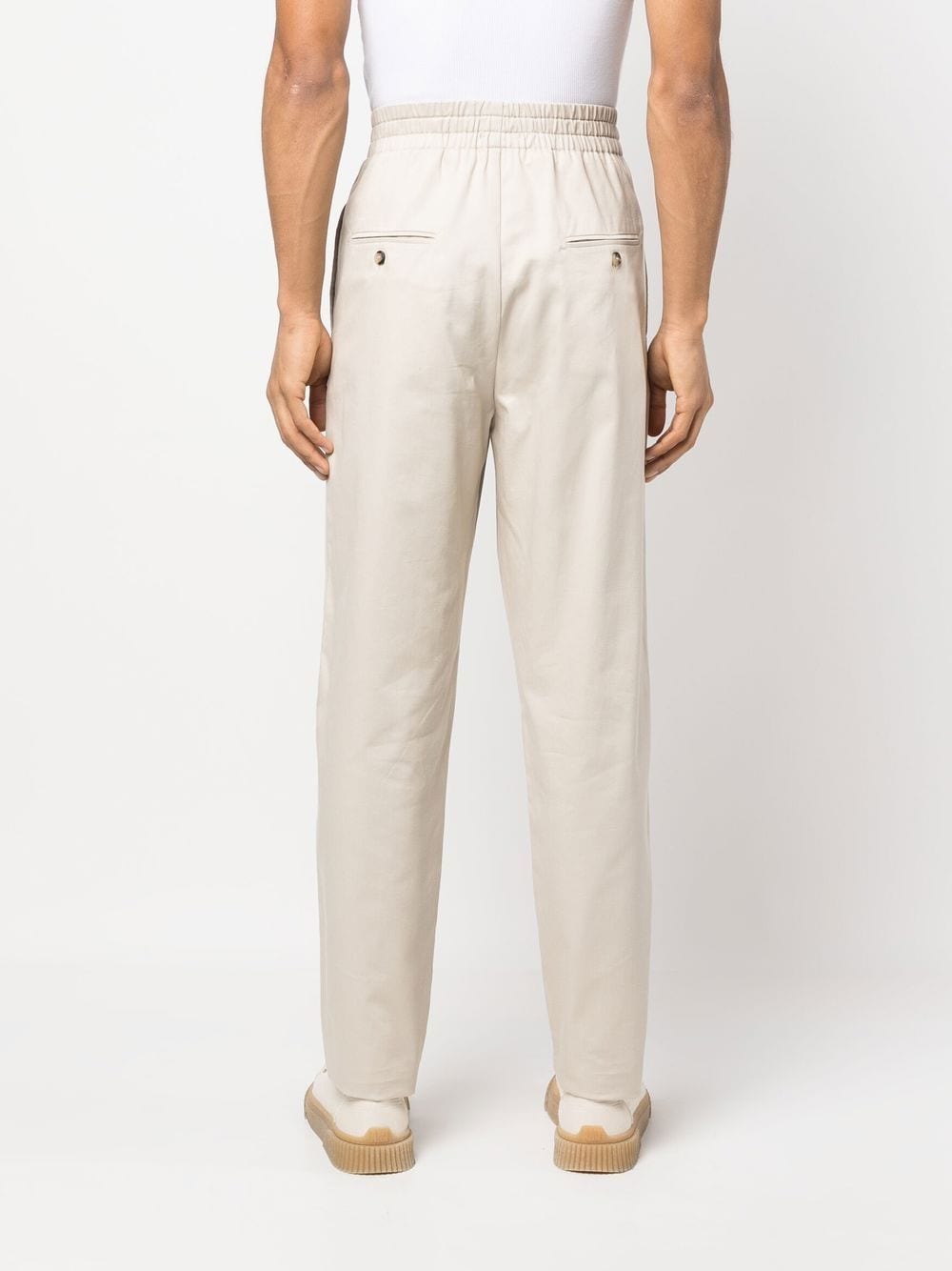 Shop Isabel Marant Straight-leg Cotton Trousers In Neutrals