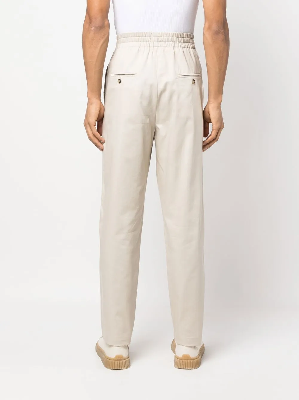 Shop Isabel Marant Straight-leg Cotton Trousers In Neutrals