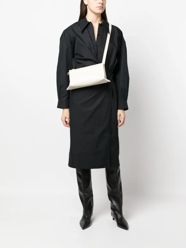 【関税＆送料込み】Jil Sander White Fabric Bag Jil Sander Square Logo Tote Bag in Natural | LN-CC