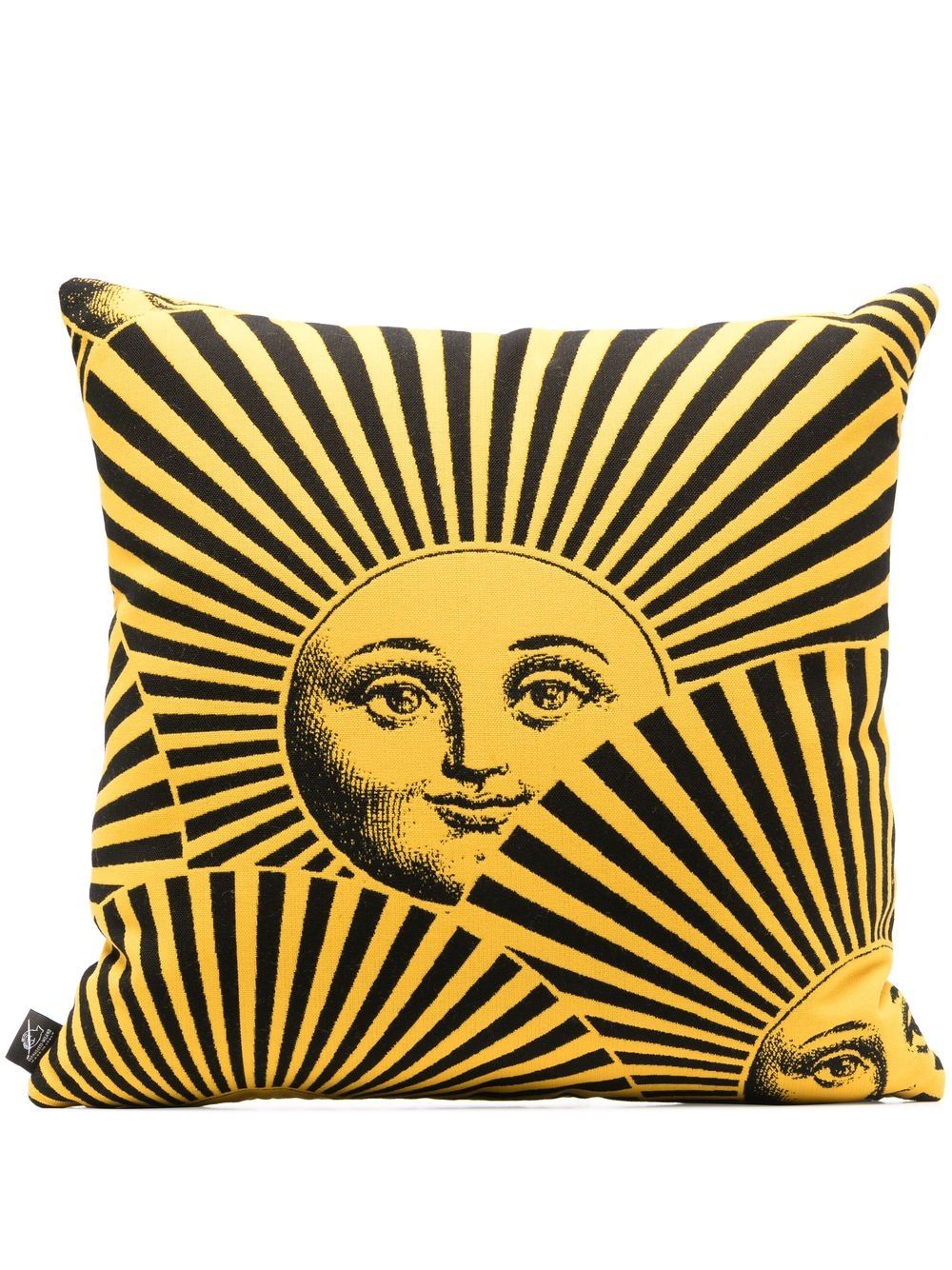 Fornasetti Soli a Ventaglio-print outdoor cushion (40cm) - Yellow