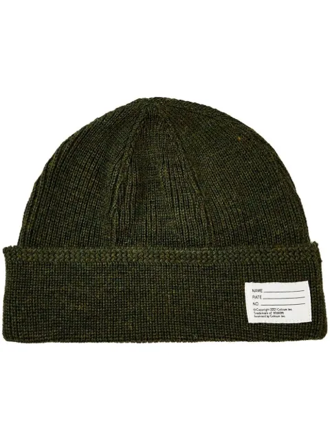 visvim logo-patch detail beanie