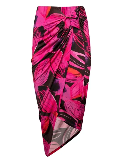 Louisa Ballou floral-pattern asymmnetric skirt