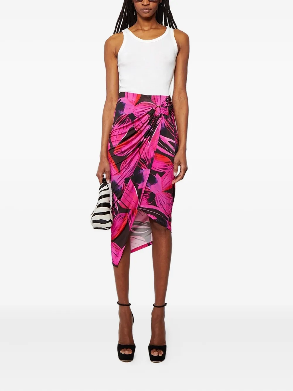 Louisa Ballou Asymmetrische rok met bloemenpatroon - Roze