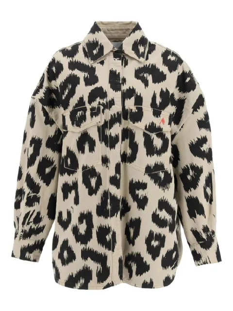 The Attico leopard-print denim jacket
