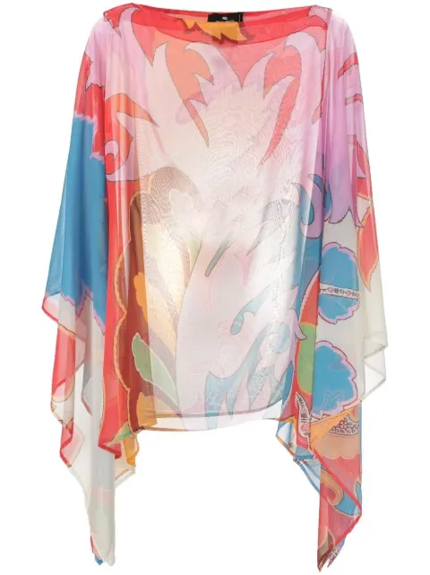 ETRO floral paisley-print semi-sheer kaftan