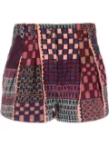 Ulla Johnson patchwork-print cotton shorts - Red