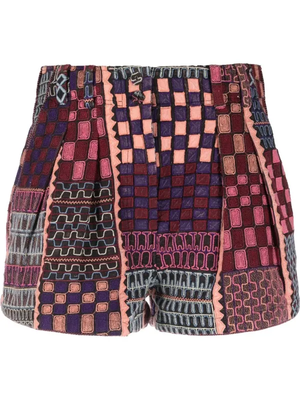 Ulla Johnson パッチワーク ショートパンツ | レッド | FARFETCH JP