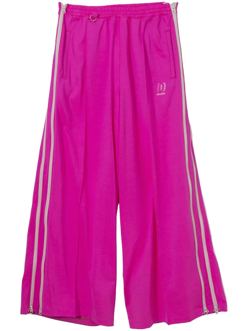 

Doublet embroidered-logo zip-trim track pants - Pink