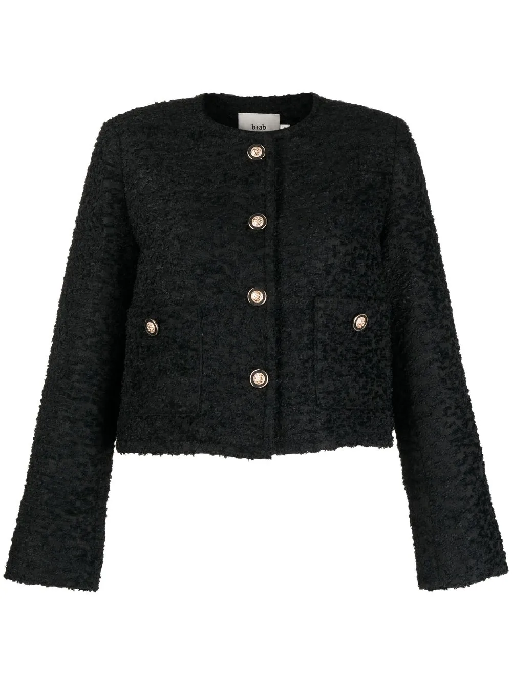 

b+ab tweed cropped jacket - Black