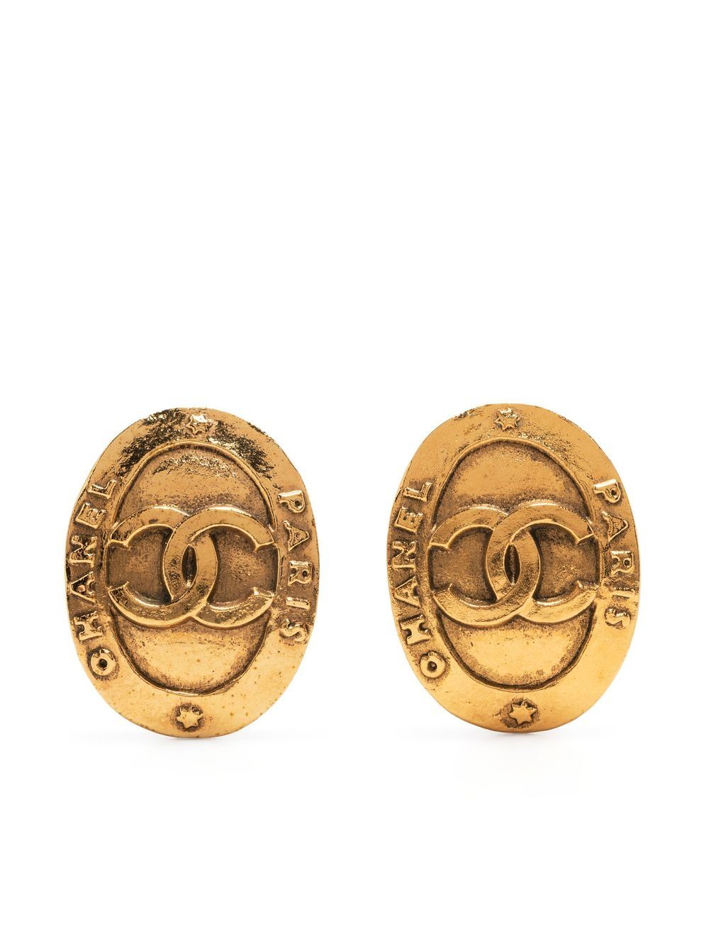 Chanel Pre-Owned 1996 Oval clip-on Earrings - Farfetch