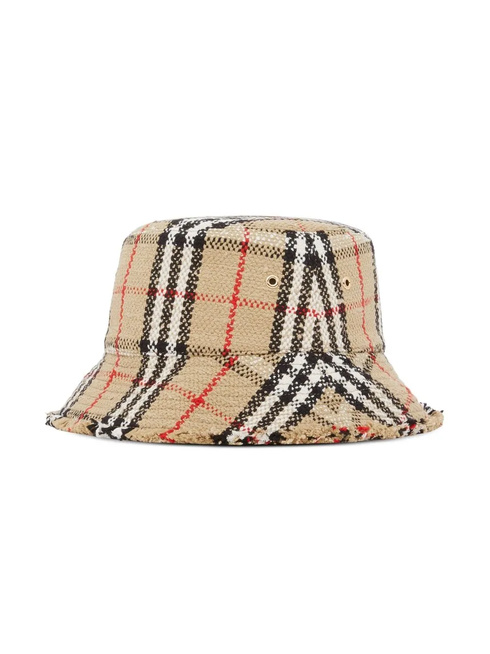 Shop Burberry Vintage Check Bouclé Bucket Hat In Brown