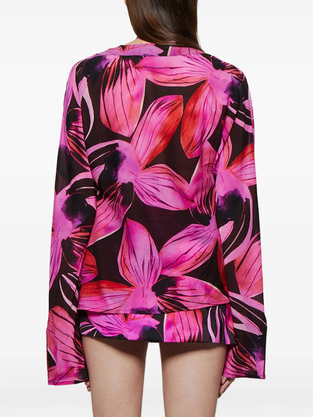 Louisa Ballou Shirt met bloemenprint Roze