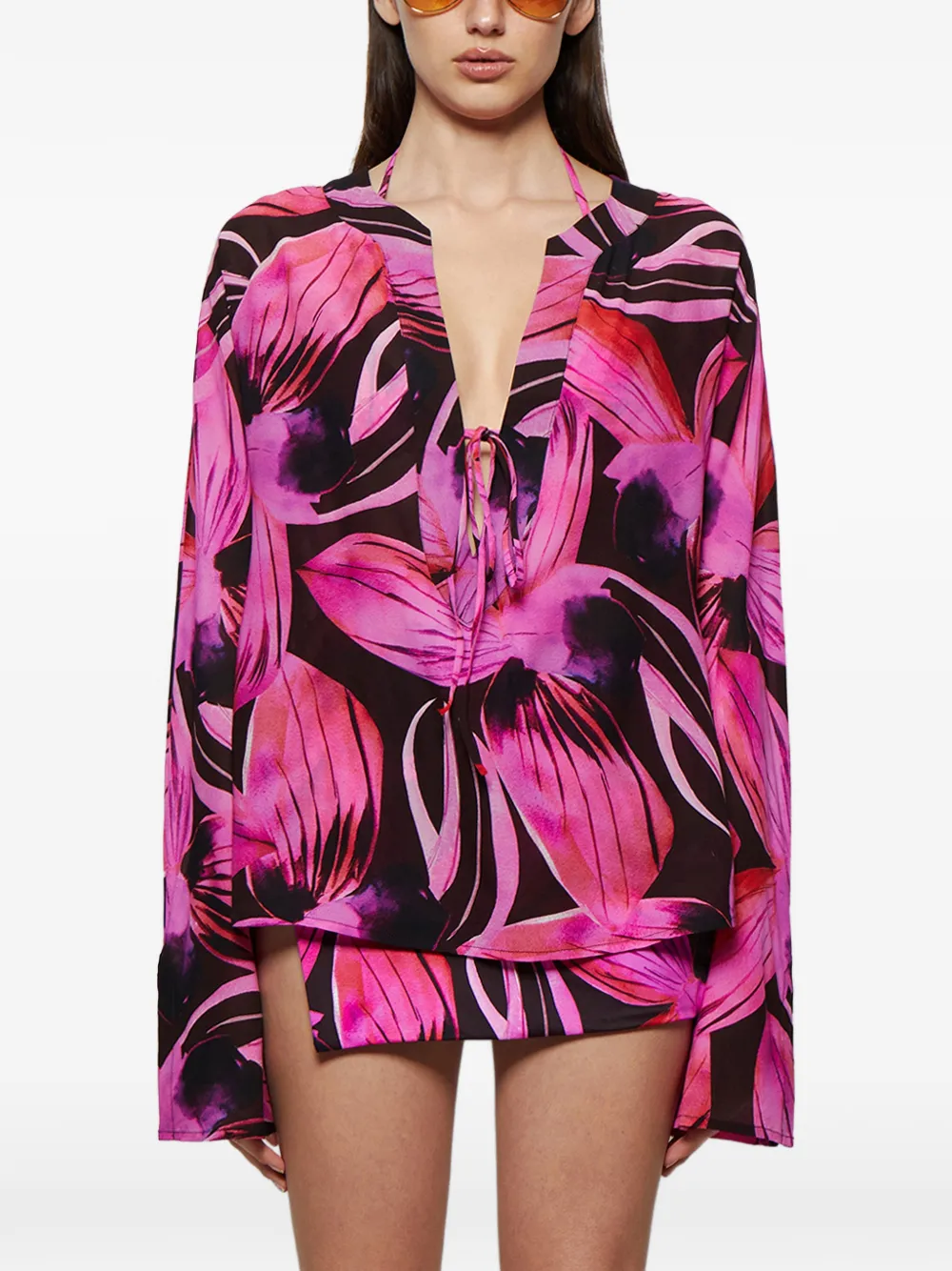 Louisa Ballou Shirt met bloemenprint Roze