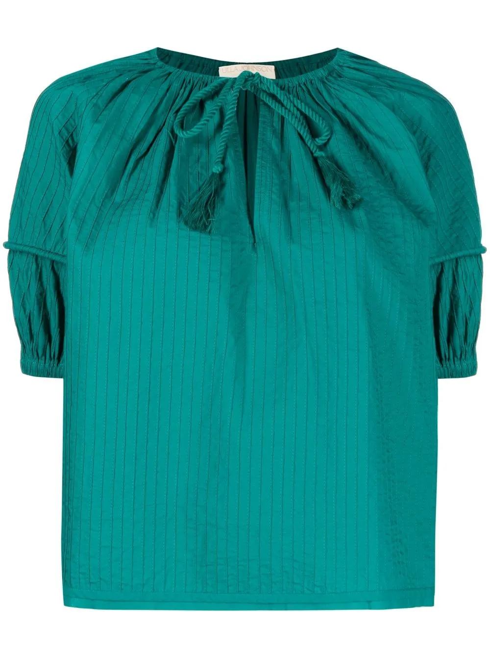 Shop Ulla Johnson Tie-neck Top In Green