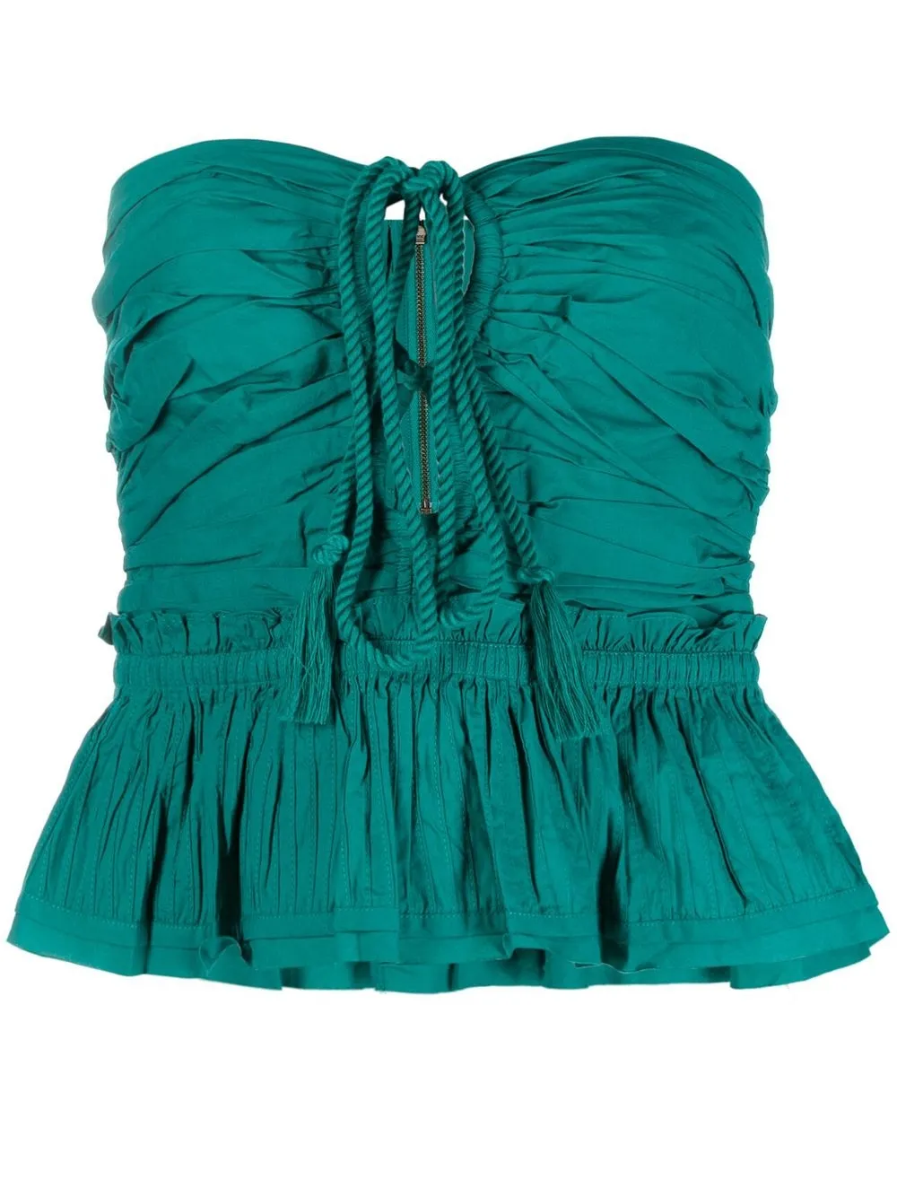 

Ulla Johnson Adaleigh halterneck ruched top - Green