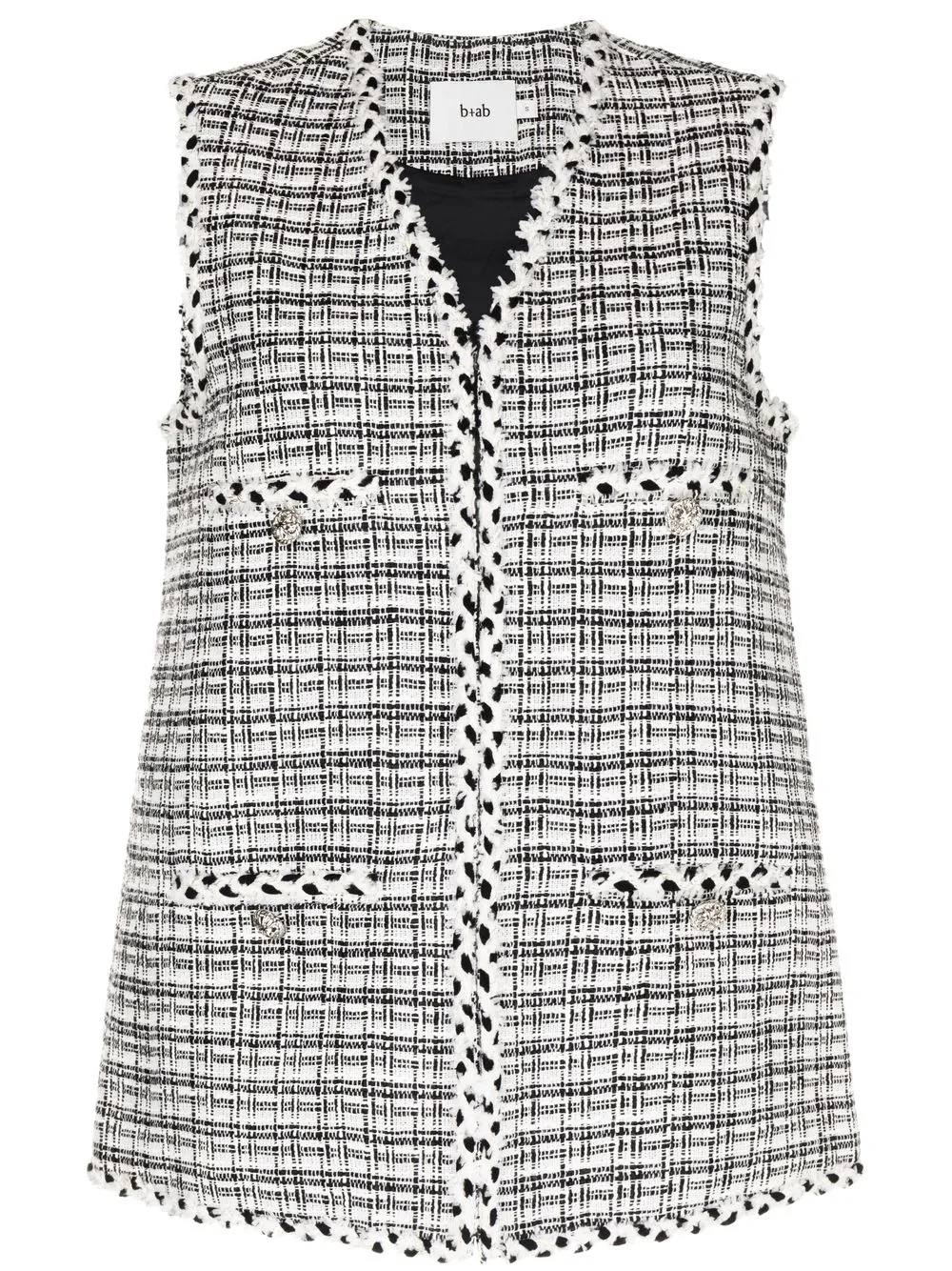 

b+ab sleeveless tweed jacket - Multicolour