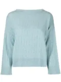 Pringle of Scotland ribbed wide-neck jumper - Blue