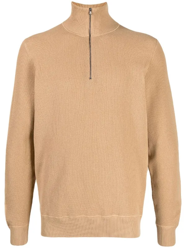 Mens half zip cotton jumper best sale