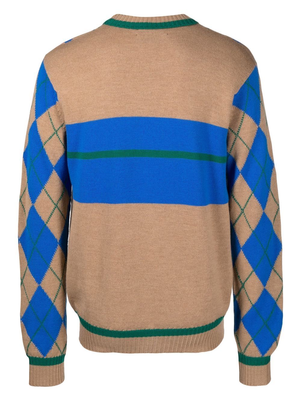 Shop Pringle Of Scotland Argyle Knit Jumper In Brown