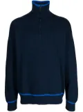 Pringle of Scotland half-zip fastening wool jumper - Blue