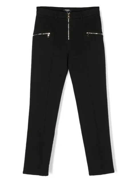 Balmain Kids high-waisted straight-leg trousers